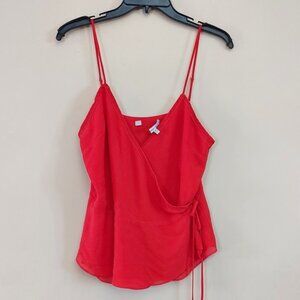 Naked Zebra red spaghetti strap wrap top size medium